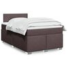 vidaXL Box Spring Bed with Mattress Dark Brown 120x200 cm Fabric