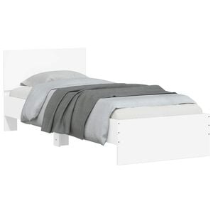 vidaXL Bed Frame with Headboard White 80 x 200 cm Engineered Wood