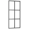 vidaXL Sliding Door with Hardware Set Black 90x205 cm ESG Glass