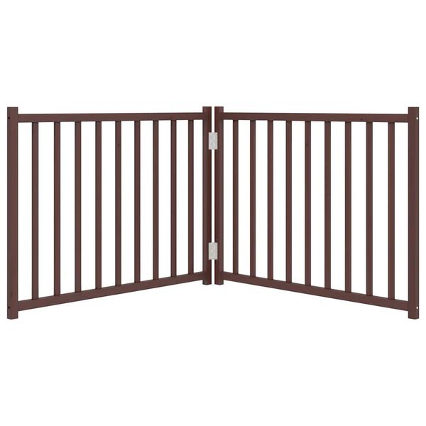 vidaXL Dog Gate Foldable 2 Panels Brown Oak 160 cm Solid Wood Fir