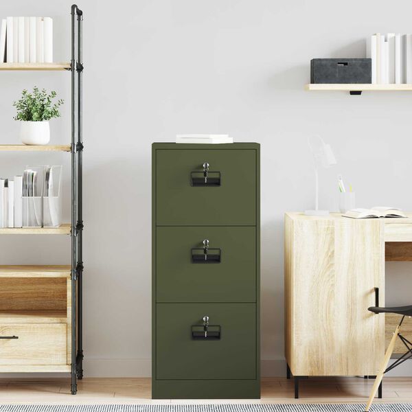 vidaXL File Cabinet Olive Green 45.5 x 42 x 106.5 cm Cold-Rolled Steel