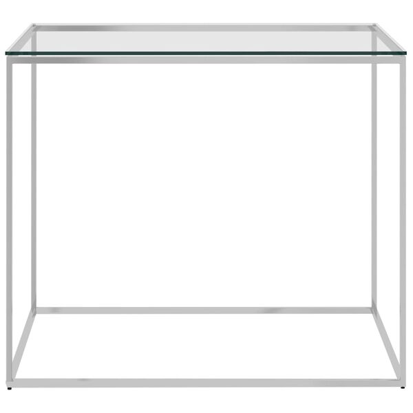 vidaXL Coffee Table Silver 50x50x43 cm Stainless Steel and Glass