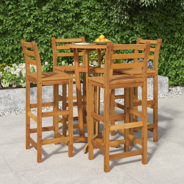 vidaXL 5 Piece Garden Bar Set Solid Wood Acacia