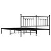 vidaXL Metal Bed Frame without Mattress with Headboard Black 183x213cm