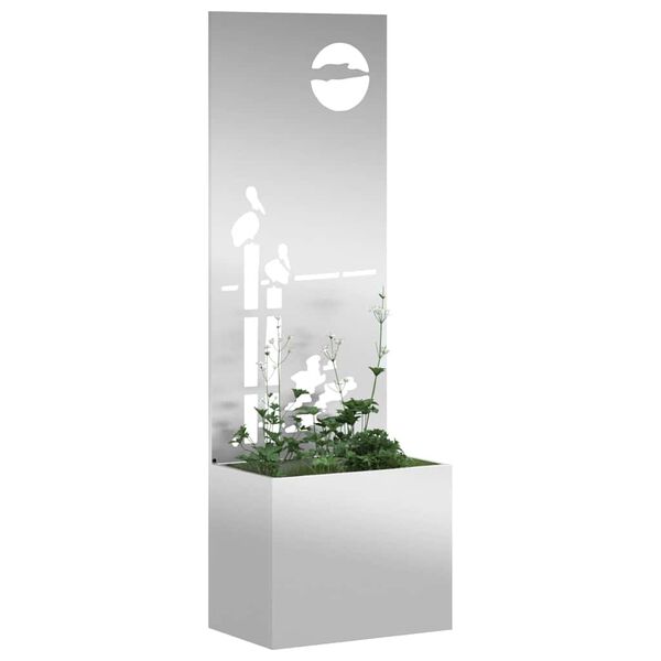 vidaXL Garden Privacy Screen Silver 50 x 140 cm Galvanised steel