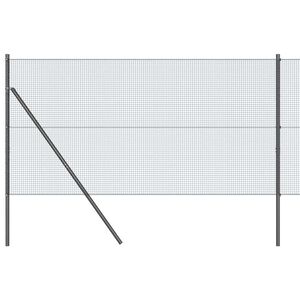 vidaXL Welded Wire Fence Ground Fix 50 x 1 m PVC-Coated Steel Grey