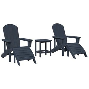 vidaXL Garden Chair 3 pcs Navy Polyethylene