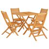 vidaXL 5 Piece Garden Dining Set Solid Wood Teak
