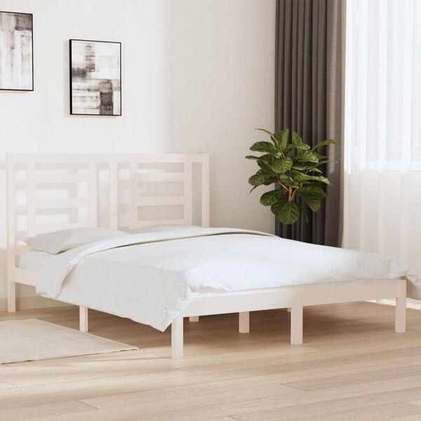 vidaXL Bed Frame without Mattress White 160x200 cm Solid Wood Pine