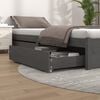 vidaXL Bed Drawers 2 pcs Grey Solid Wood Pine
