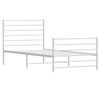 vidaXL Metal Bed Frame without Mattress with Footboard White 100x200cm