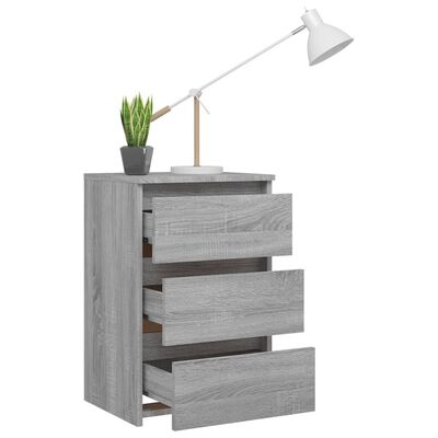 vidaXL Bed Cabinet Grey Sonoma 40x35x62.5 cm Engineered Wood