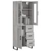 vidaXL Highboard Grey Sonoma 69.5x34x180 cm Engineered Wood
