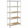 vidaXL 5-Layer Storage Shelf Silver Steel&Engineered Wood