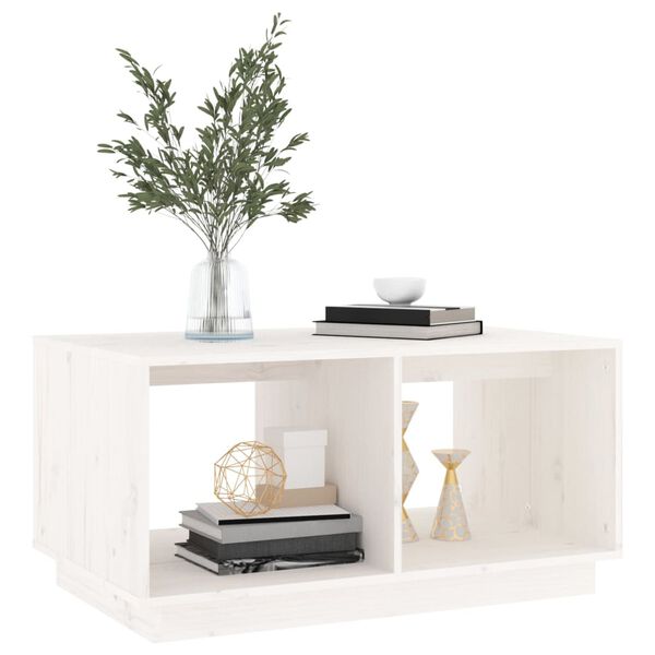 vidaXL Coffee Table White 80x50x40 cm Solid Wood Pine