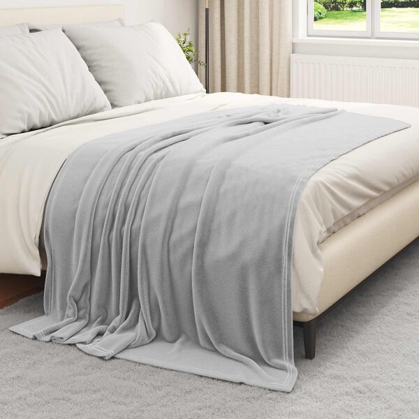 vidaXL Throw Blanket Grey 150 x 200 cm Fleece