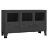 vidaXL Industrial Sideboard Anthracite 105x35x62 cm Metal and Glass