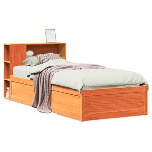 vidaXL Bed Frame without Mattress Wax Brown 100x200 cm Solid Wood Pine
