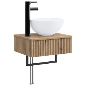 vidaXL Wall-Mounted Wash Basin Artisan Oak 40 x 35 x 39 cm
