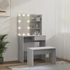 vidaXL Dressing Table Set with LED Grey Sonoma Engineered Wood