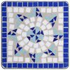 vidaXL Mosaic Side Table Blue and White Ceramic