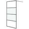 vidaXL Walk-in Shower Wall Black 100x195 cm Half Frosted ESG Glass