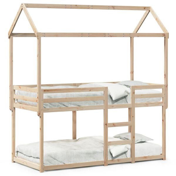 vidaXL Bunk Bed without Mattress 75x190 cm Small Single Solid Wood Pine