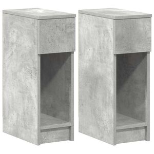 vidaXL Bedside Cabinets with Drawer 2 pcs Concrete Grey 20x36x60 cm