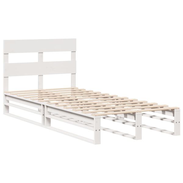 vidaXL Bed Frame without Mattress White 90x200 cm Solid Wood Pine