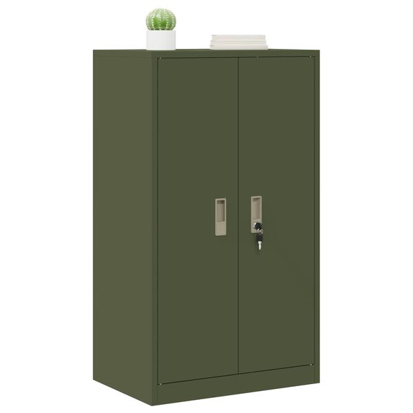 vidaXL Storage Cabinet Olive Green 60 x 40 x 105 cm Cold-Rolled Steel