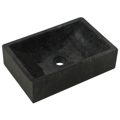 vidaXL Sink 45x30x12 cm Marble High Gloss Black