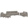 vidaXL 4 Piece Sofa Set with Throw Pillows&Cushions Light Grey Velvet