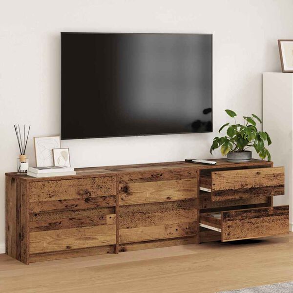 vidaXL TV Units 2 pcs Old Wood 180 x 34 x 50 cm Engineered Wood