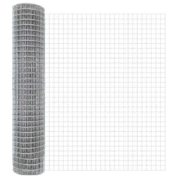 vidaXL Euro Fence Silver 1.5 x 10 m Hot dip galvanized iron