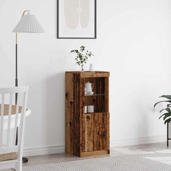 vidaXL LED Sideboard Brown 41 x 37 x 100 cm Engineered Wood