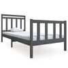 vidaXL Bed Frame without Mattress Grey Solid Wood 100x200 cm