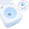 vidaXL Camping Toilet Manual Light Blue and White 41.5 x 36.5 x 30 cm