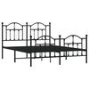 vidaXL Metal Bed Frame without Mattress with Footboard Black 140x200cm