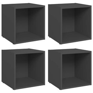 vidaXL 4 Piece TV Cabinet Set Grey 37x35x37 cm Engineered Wood