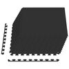 vidaXL Floor Mats 12 pcs Black 4.32 m&sup2; EVA Foam
