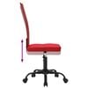vidaXL Office Chair Height Adjustable Wine Red Mesh Fabric