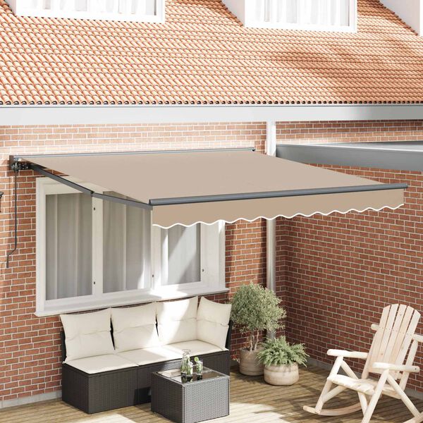 vidaXL Retractable Awning Beige 300 x 250 cm Aluminium and Fabric