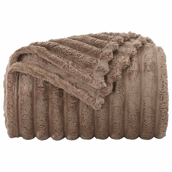 vidaXL Throw Blanket Camel 270 x 240 cm Fleece
