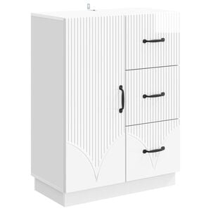 vidaXL Sideboard High Gloss White 66 x 34.5 x 87 cm Engineered Wood