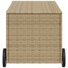 vidaXL Garden Storage Box with Wheels Mix Beige 190L Poly Rattan