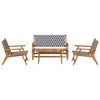 vidaXL Garden Chairs with Table 4 pcs Black 90 x 45 x 40 cm