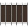 vidaXL 5-Panel Room Divider Brown 200x180 cm