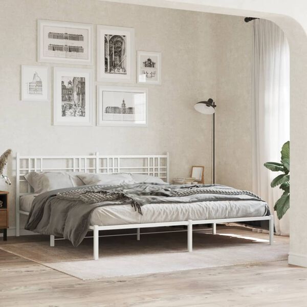 vidaXL Metal Replace Headboard White 200cm