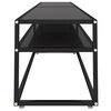 vidaXL TV Cabinet Black 220x40x40.5 cm Tempered Glass