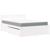 vidaXL Bed with Drawers and Mattress White 120x200 cm Solid Wood Pine